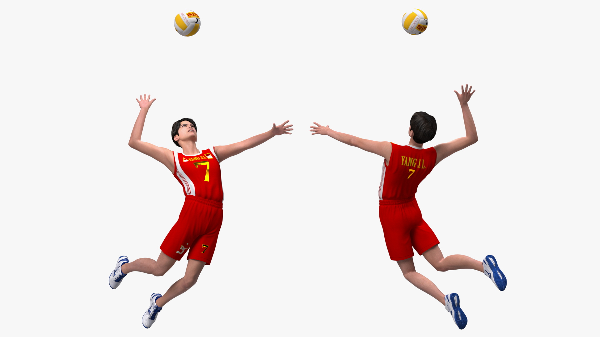 Chinese Volleyball Player Rigged 3D
