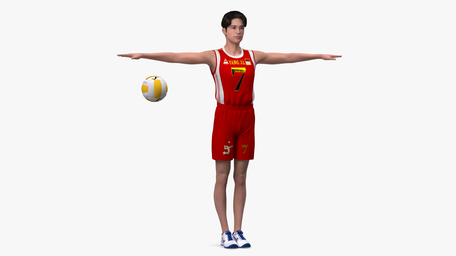 Chinese Volleyball Player Rigged 3D