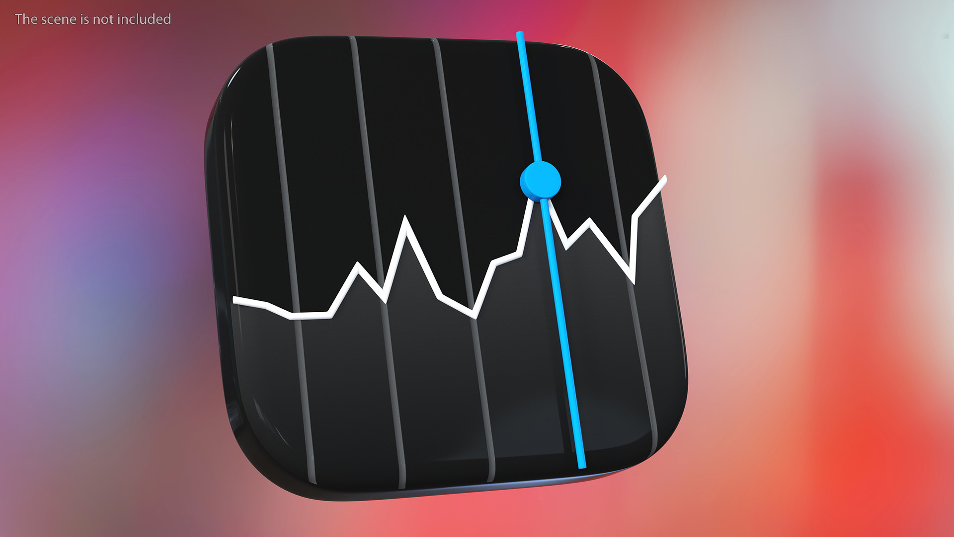 iPhone iOS Stocks Icon 3D