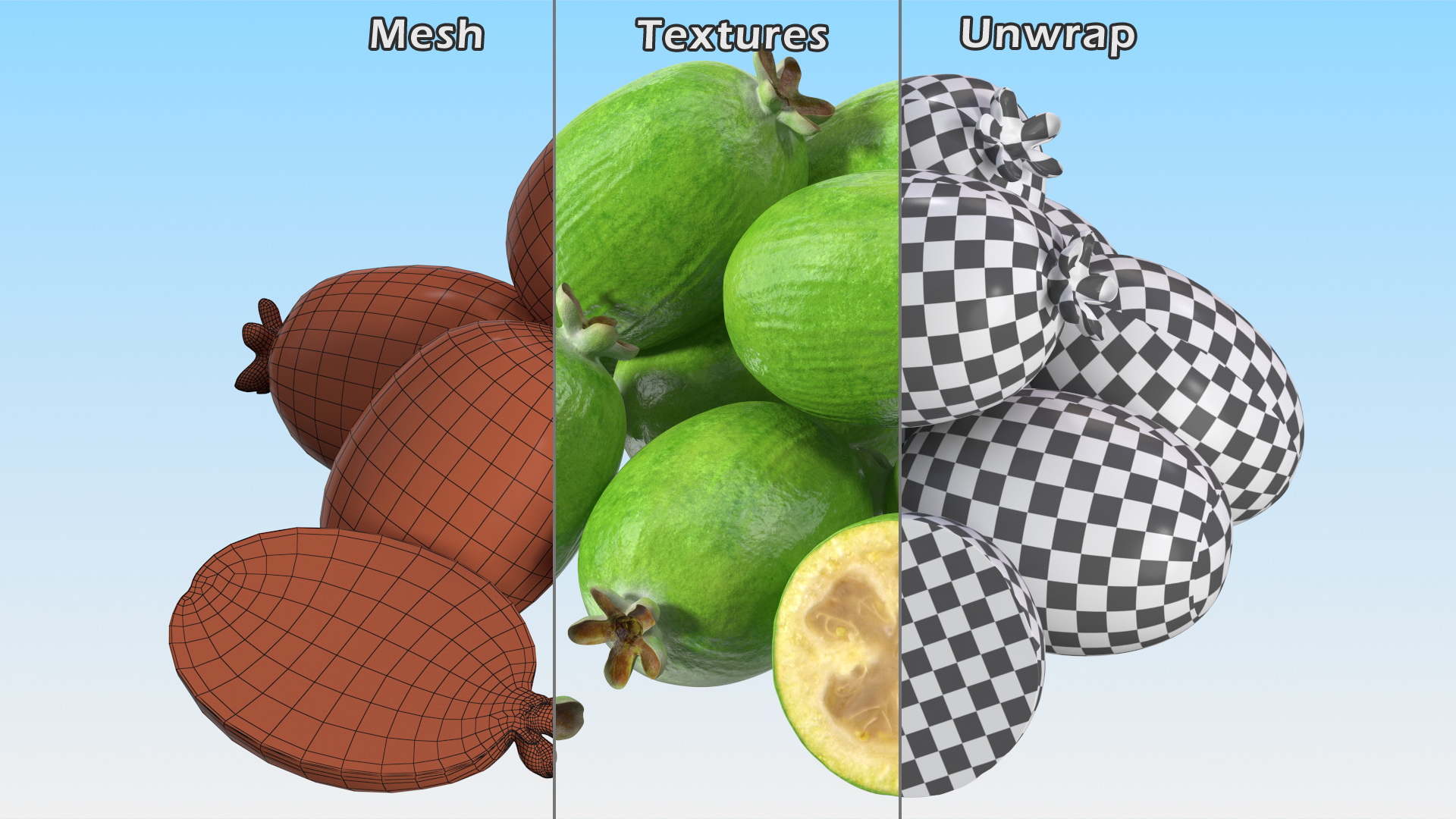 Heap Feijoa Fruit 3D