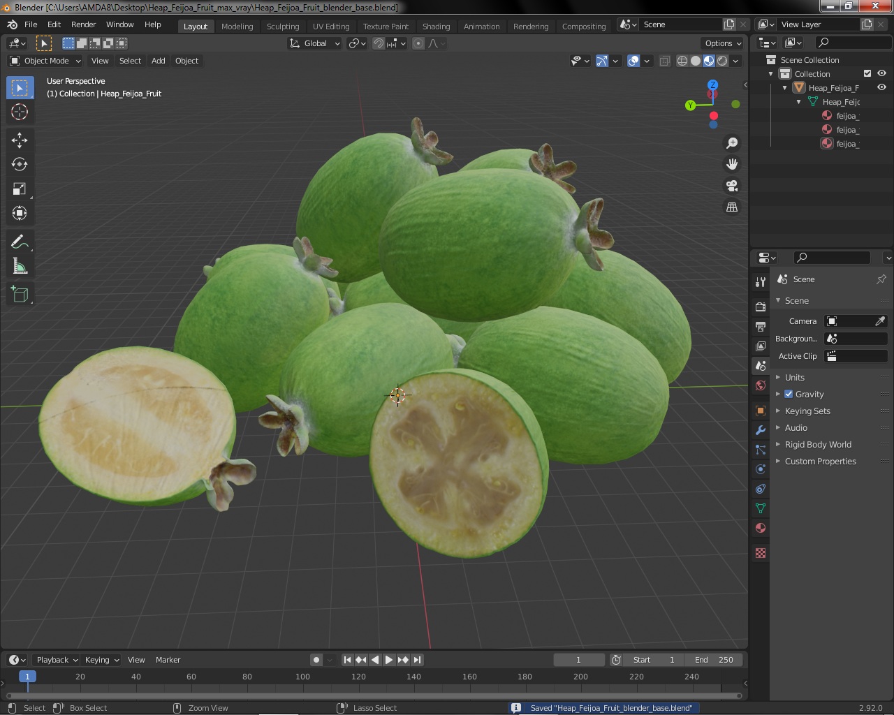 Heap Feijoa Fruit 3D