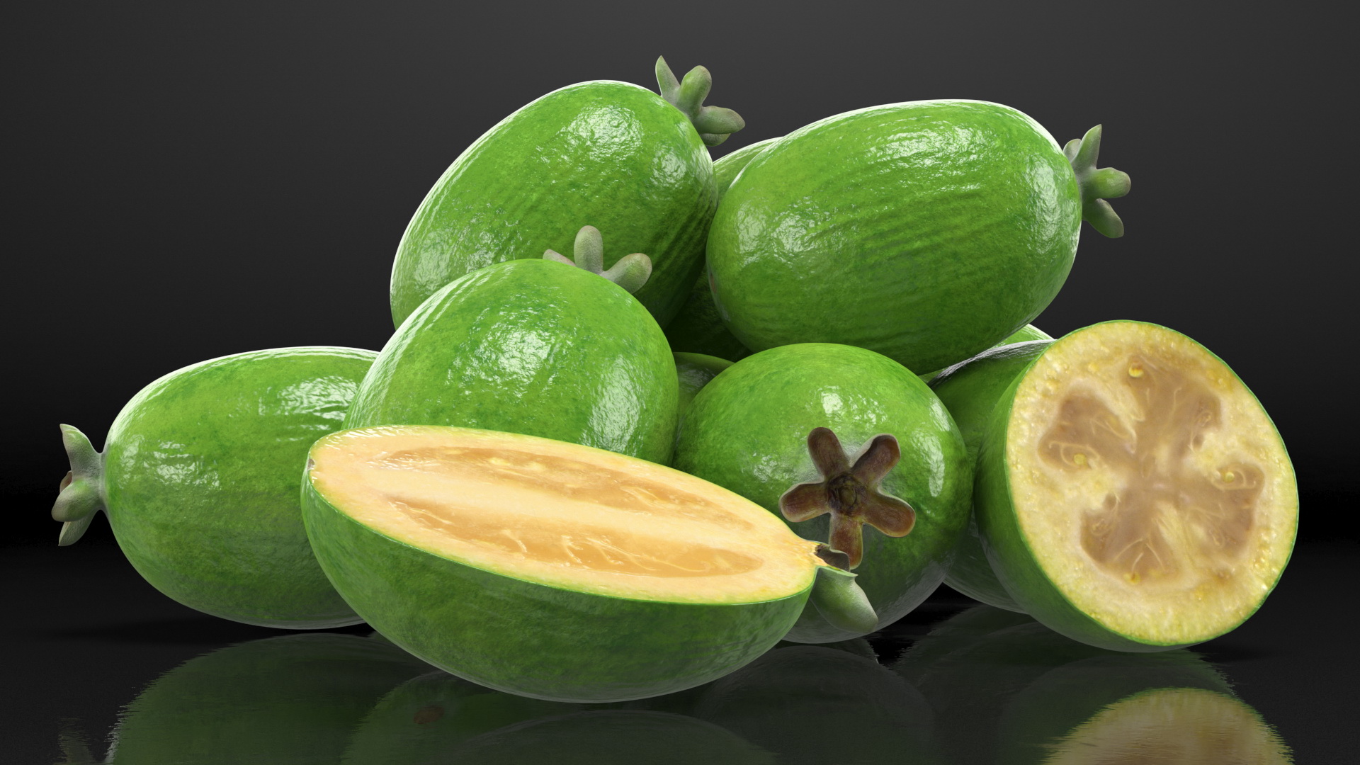 Heap Feijoa Fruit 3D