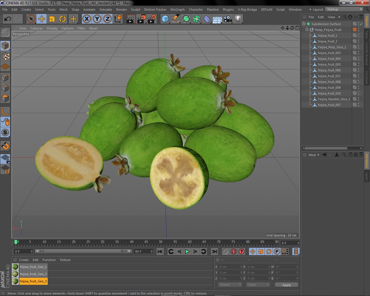 Heap Feijoa Fruit 3D