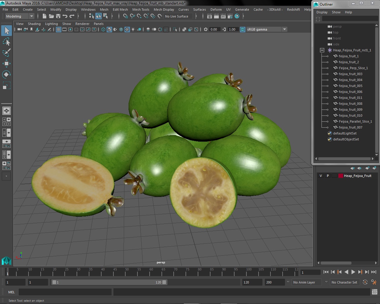 Heap Feijoa Fruit 3D