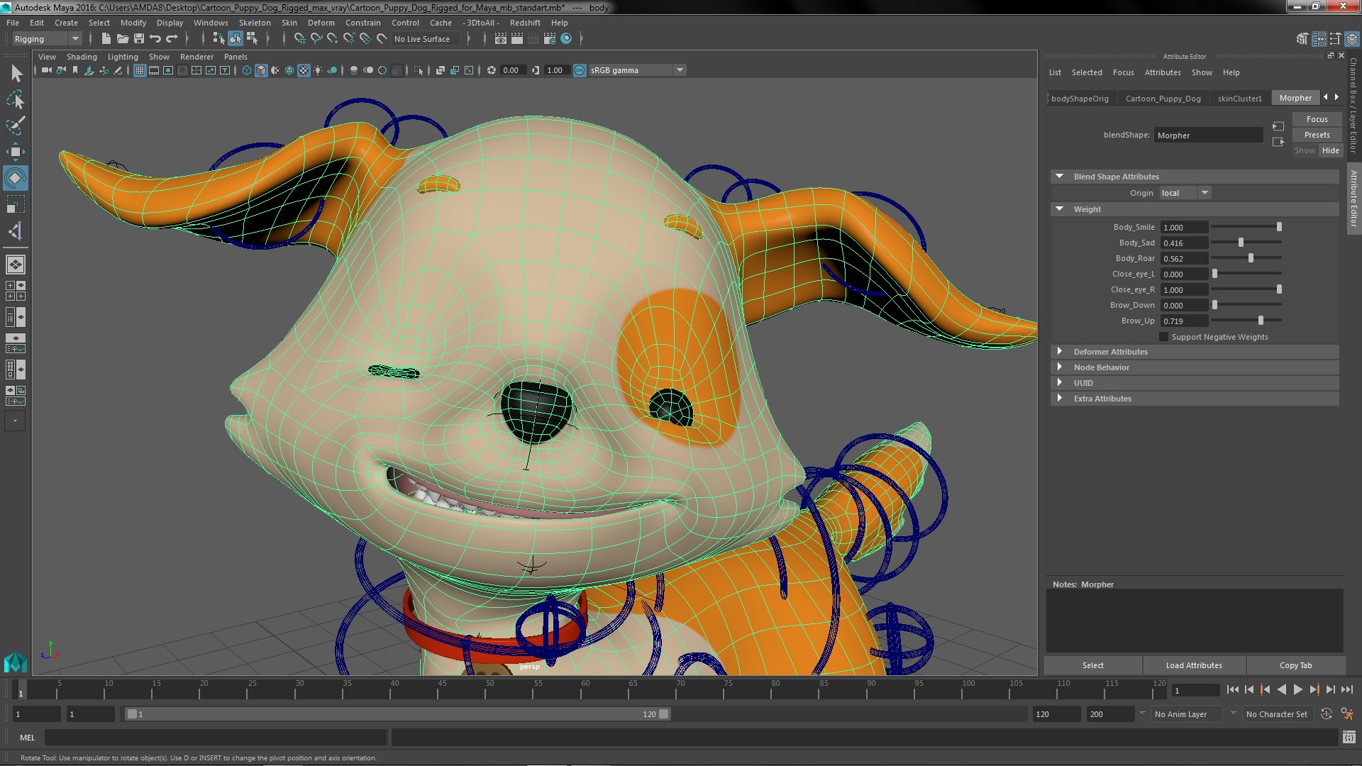 3D Cartoon Puppy Dog Rigged for Maya model
