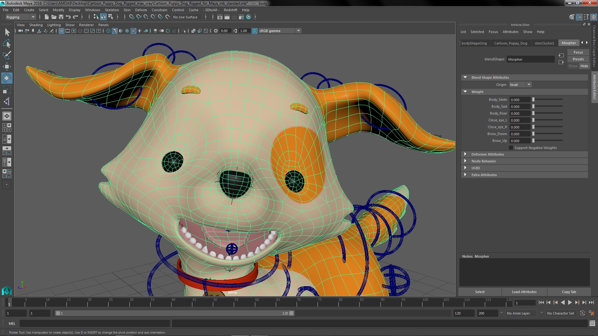 3D Cartoon Puppy Dog Rigged for Maya model