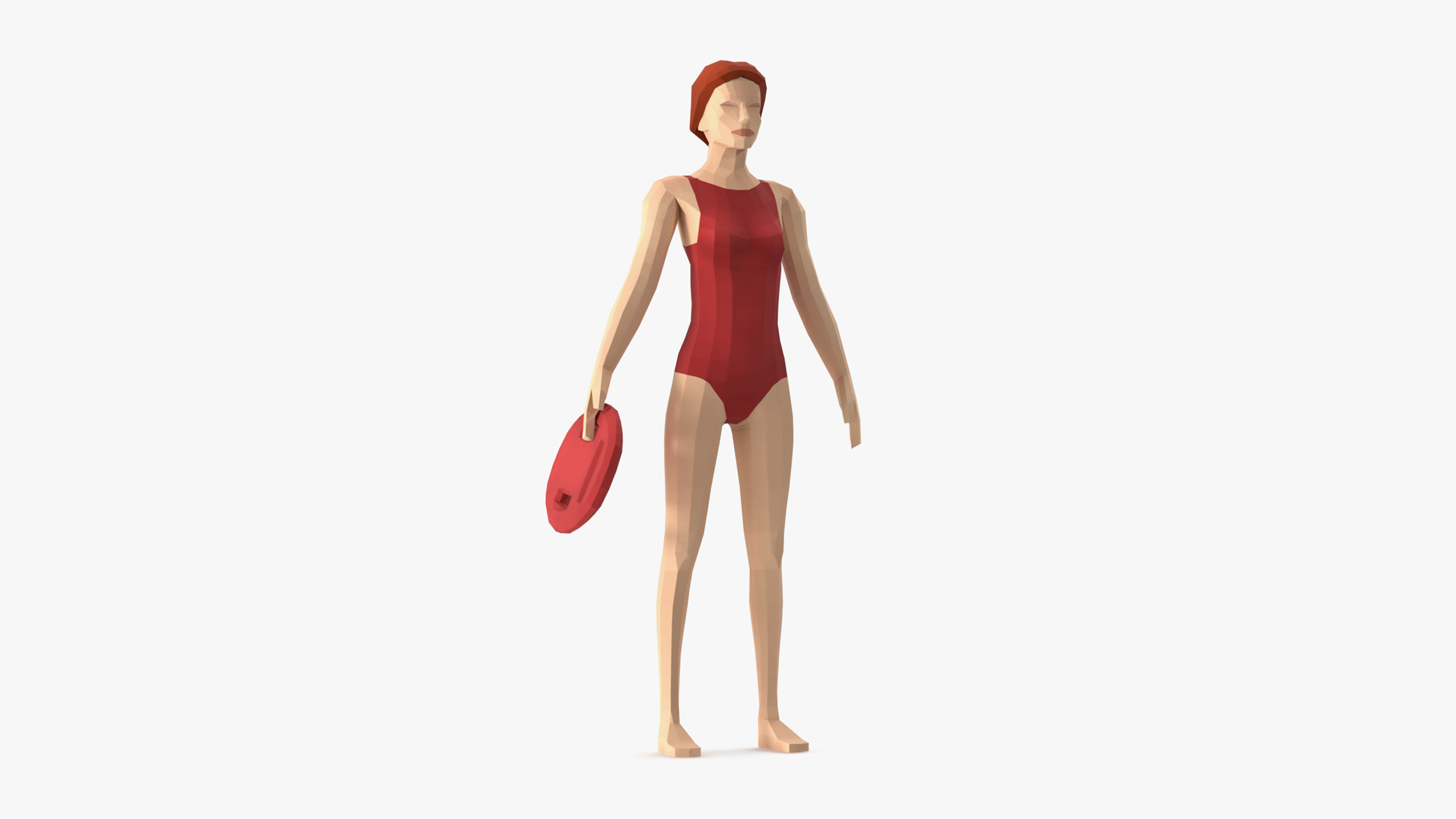Lifeguard Low Poly Rigged for Cinema 4D 3D model