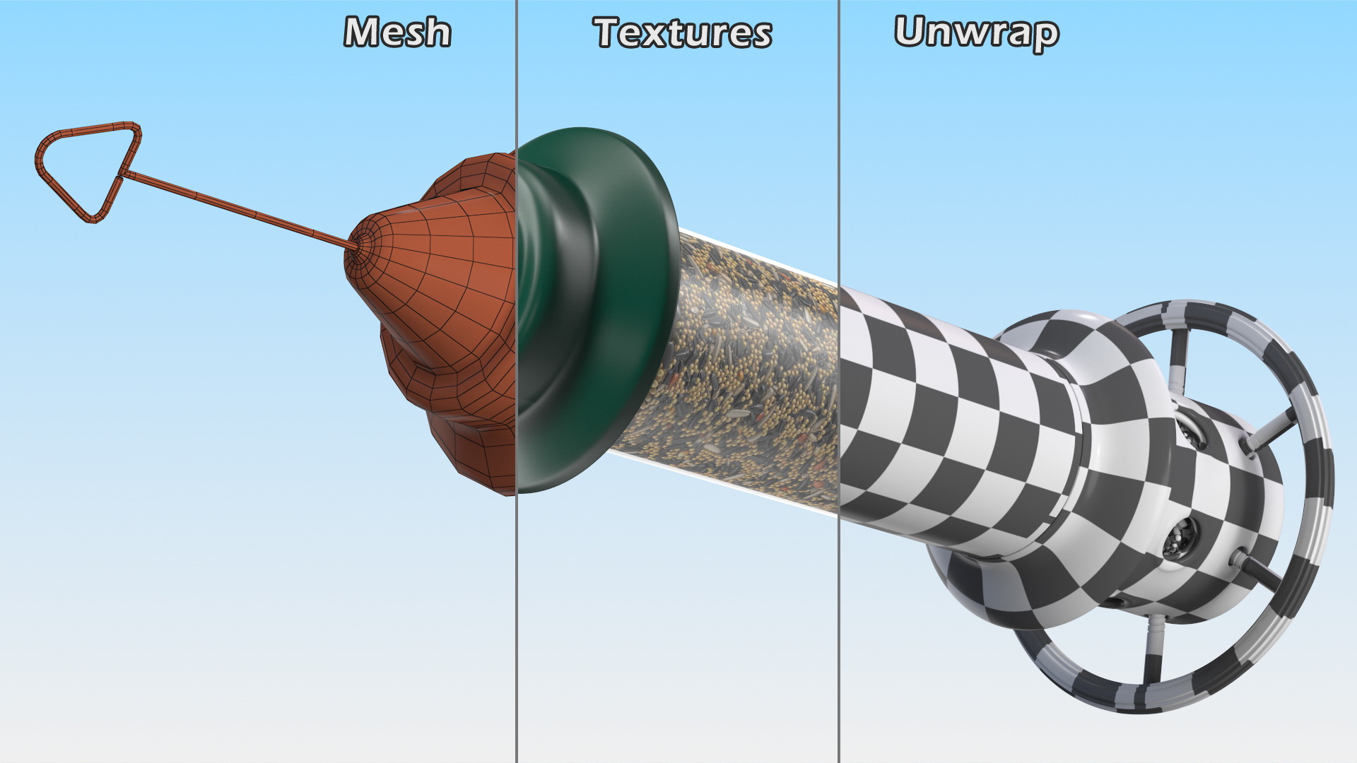 Modern Squirrel Proof Bird Feeder with Seeds 3D model
