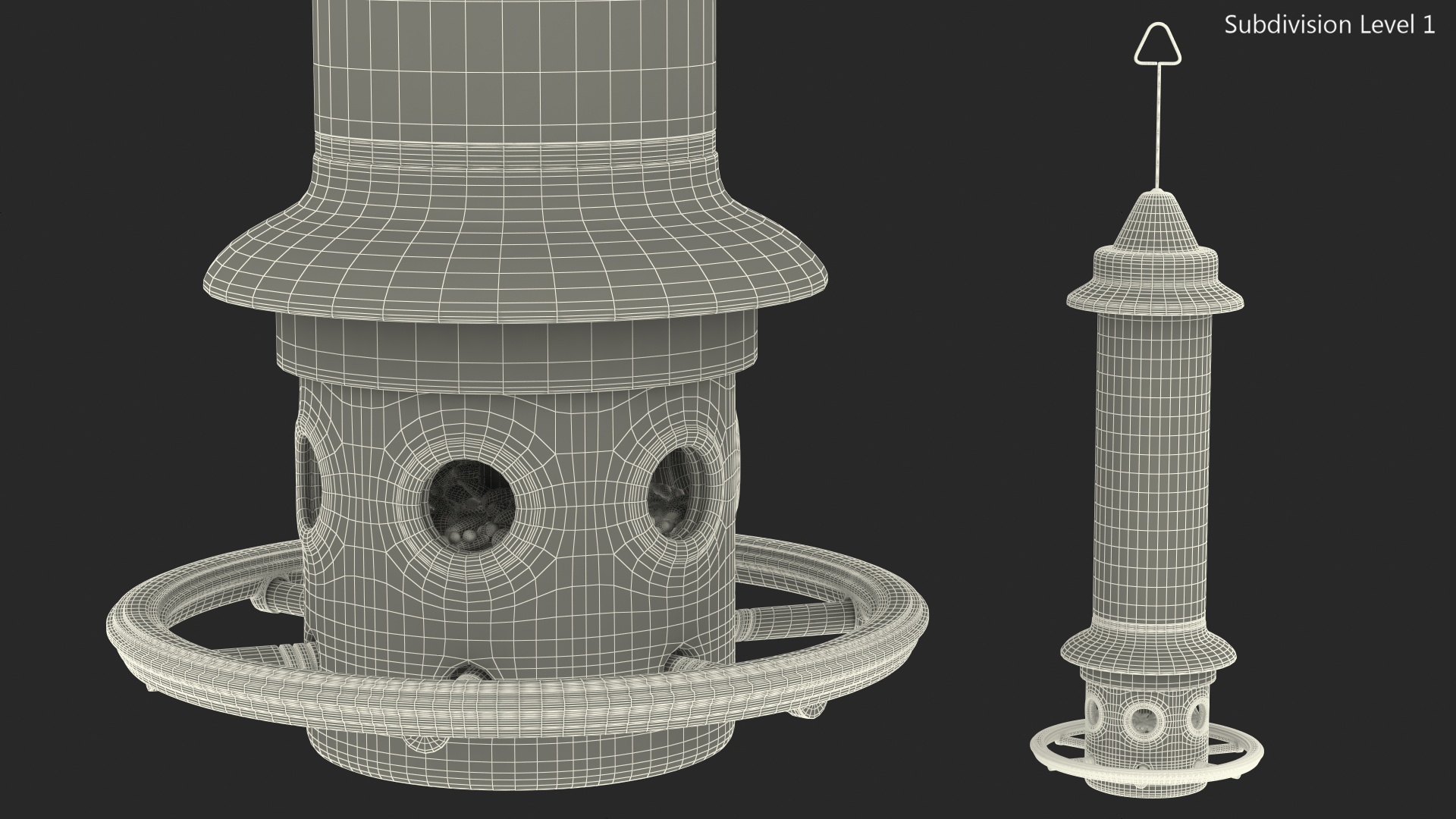 Modern Squirrel Proof Bird Feeder with Seeds 3D model