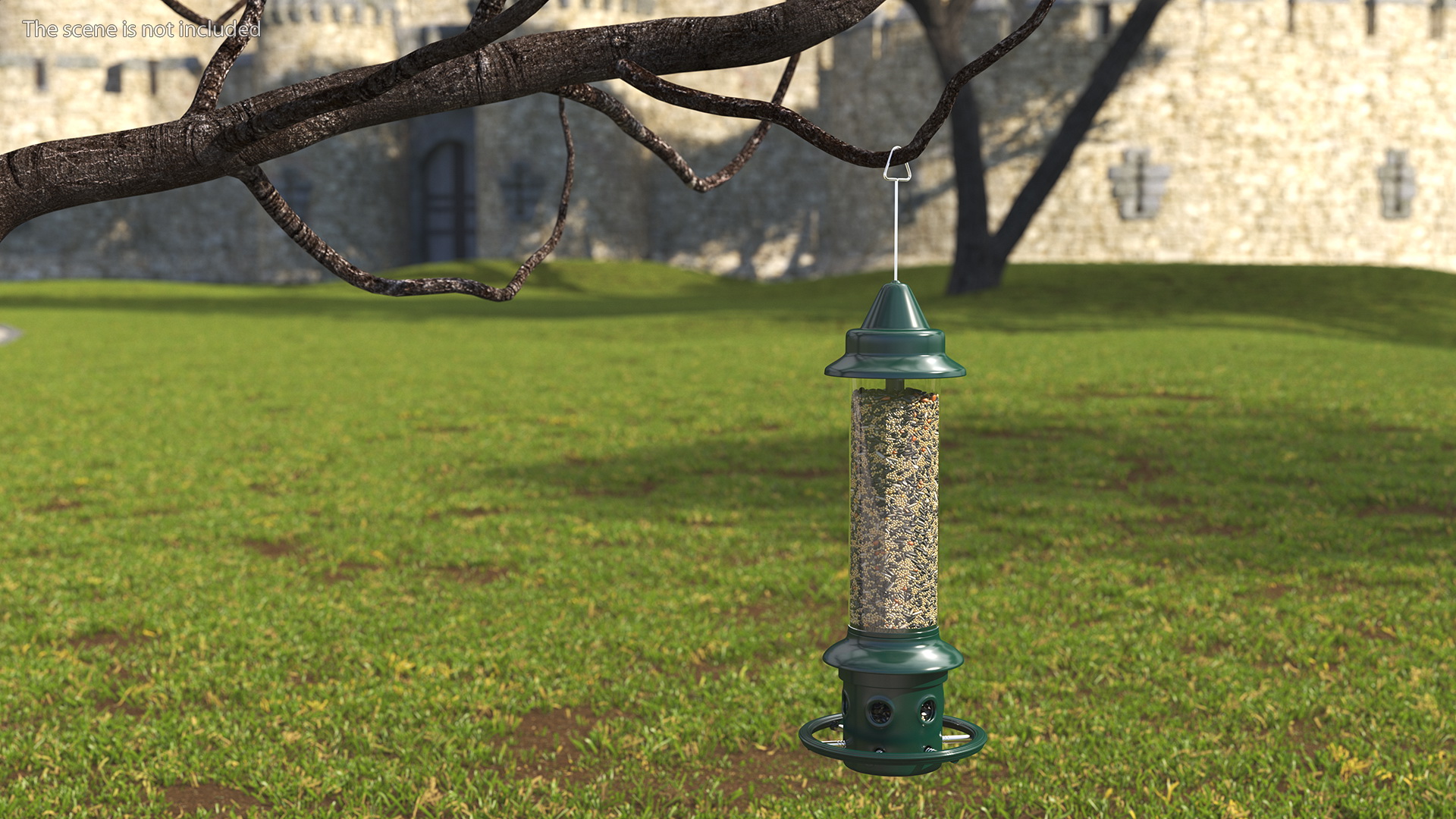 Modern Squirrel Proof Bird Feeder with Seeds 3D model