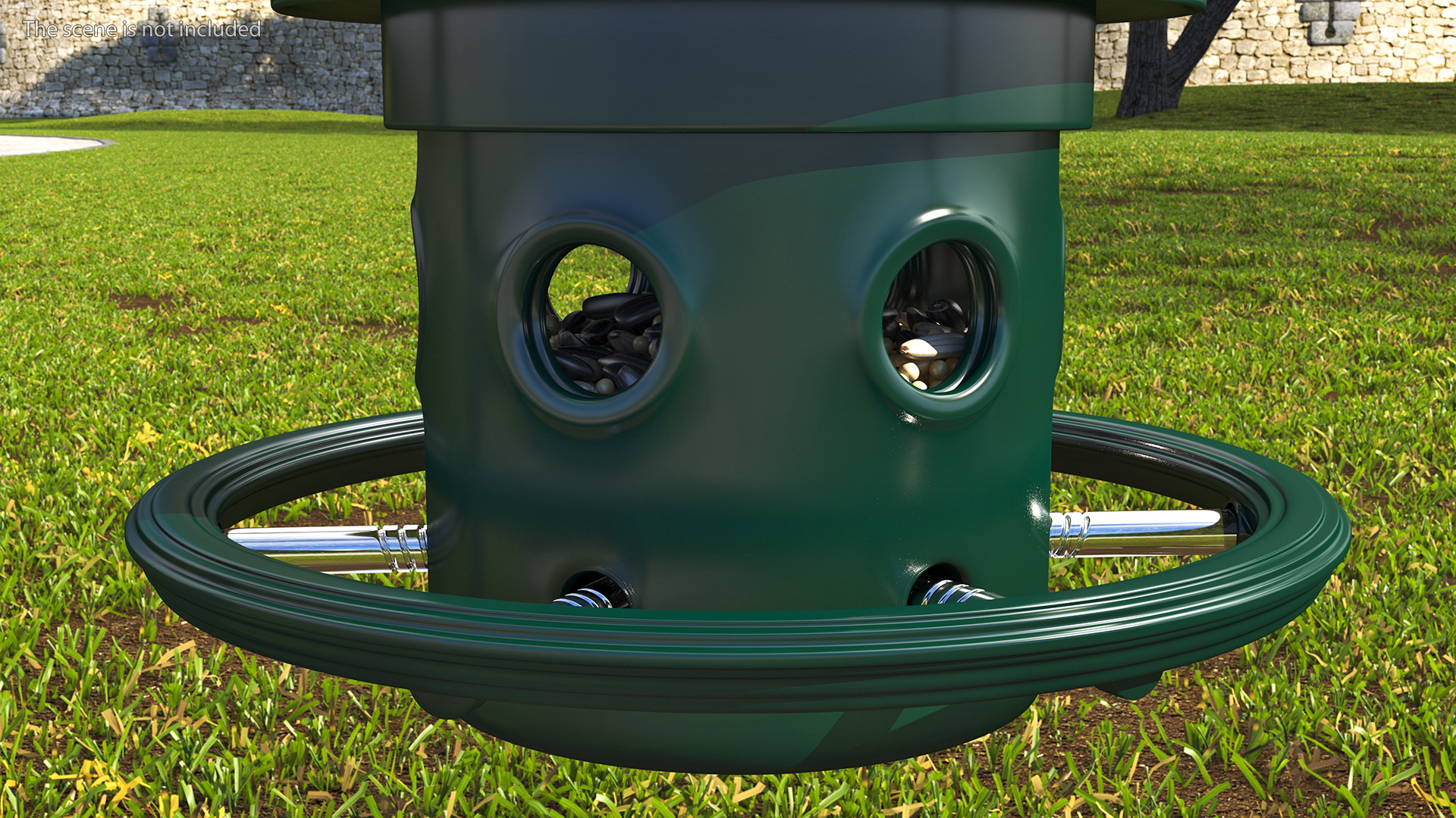 Modern Squirrel Proof Bird Feeder with Seeds 3D model
