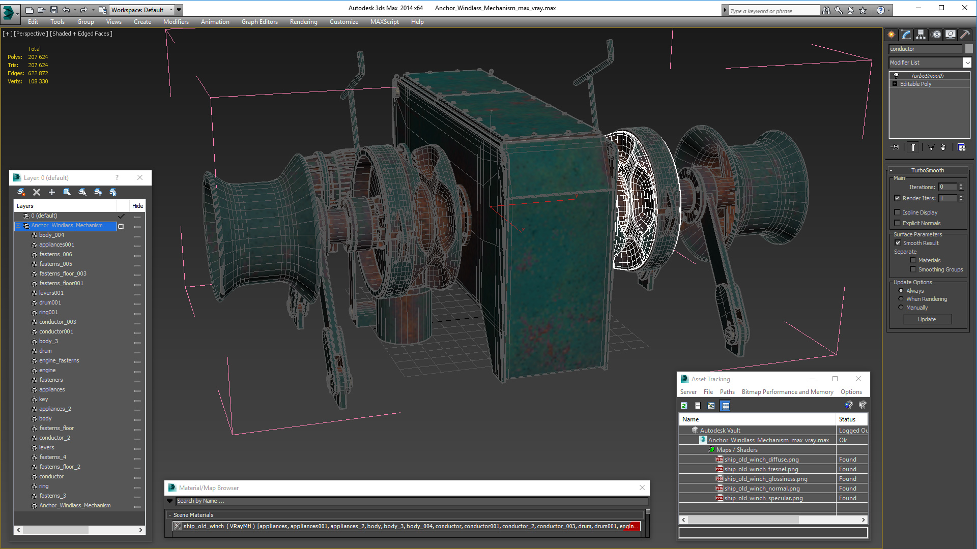 3D model Anchor Windlass Mechanism