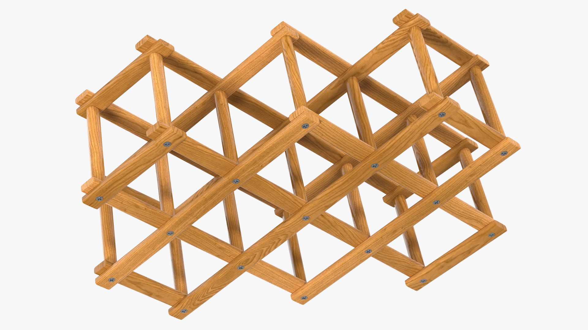 Foldable Wooden Wine Bottle Rack 3D