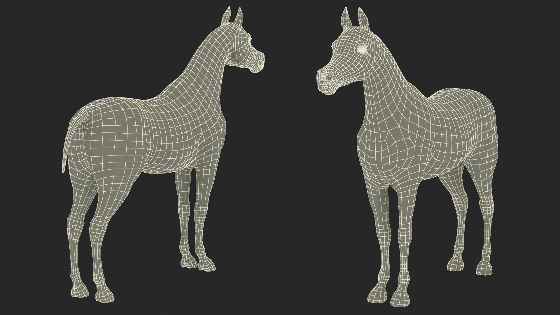 3D Arabian Horse Brown Fur model