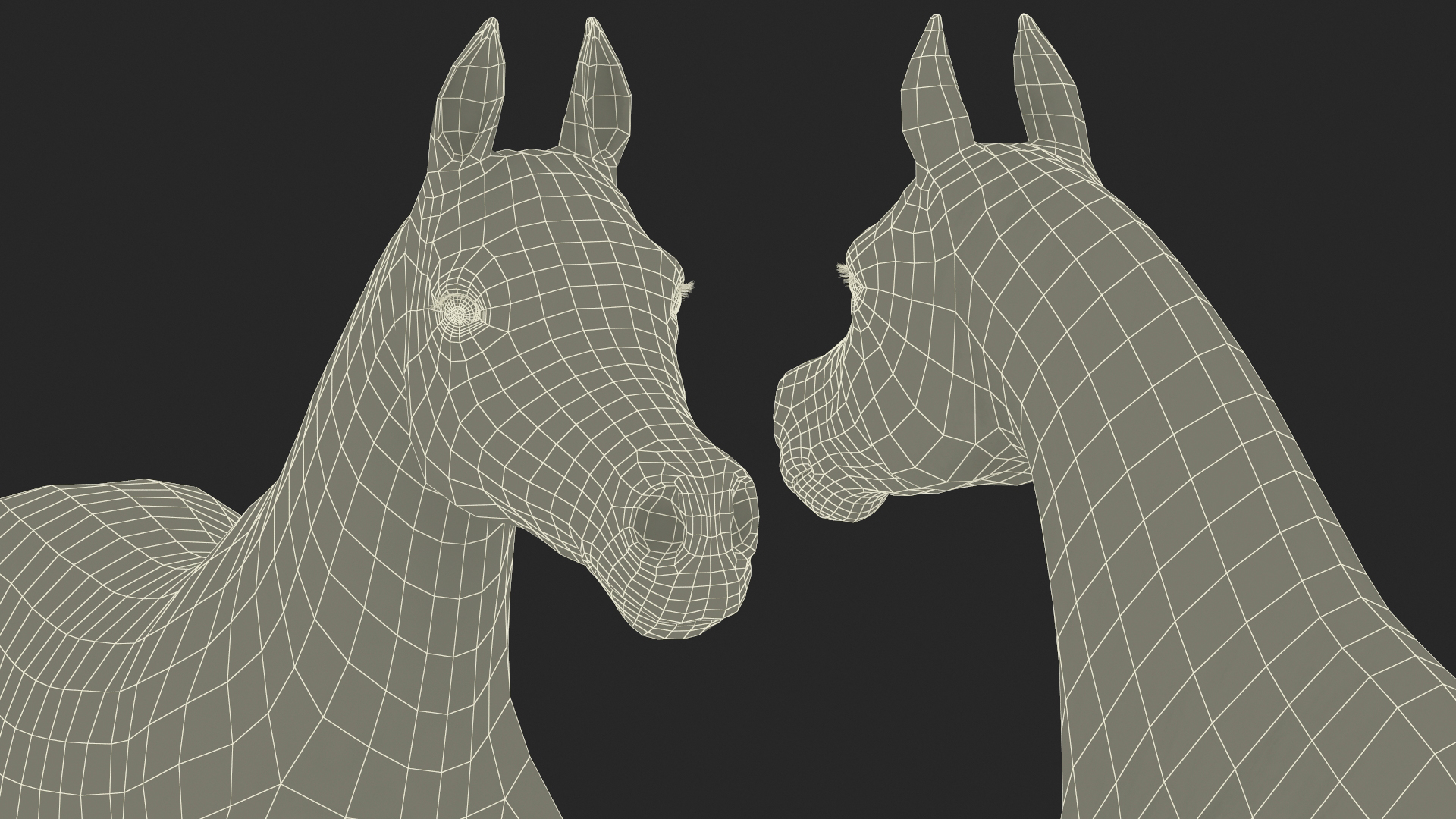 3D Arabian Horse Brown Fur model