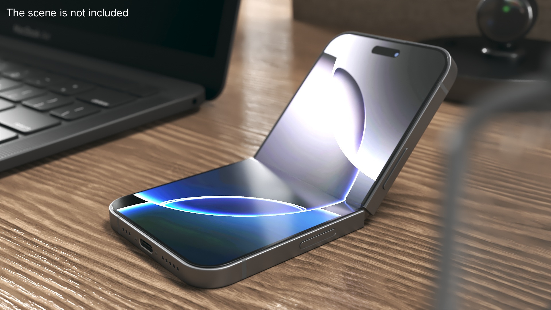 3D Flip Phone Space Gray Rigged model