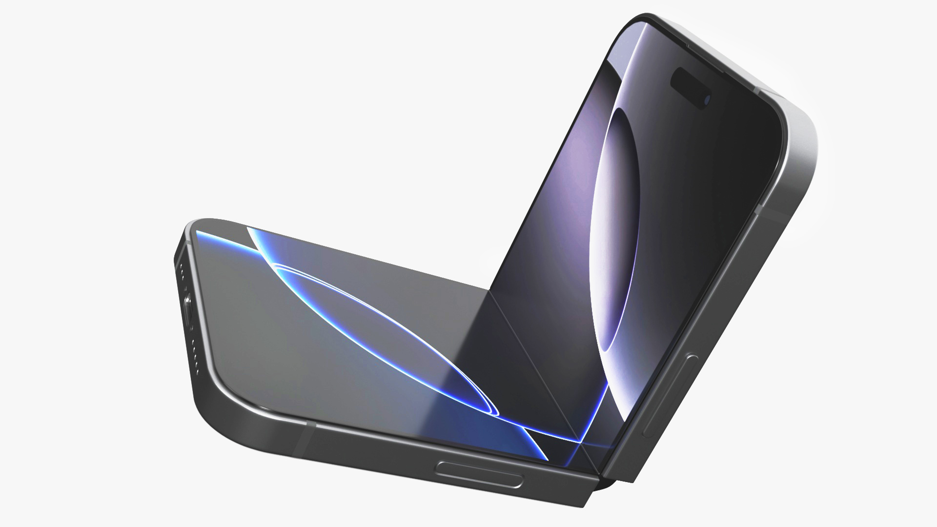 3D Flip Phone Space Gray Rigged model