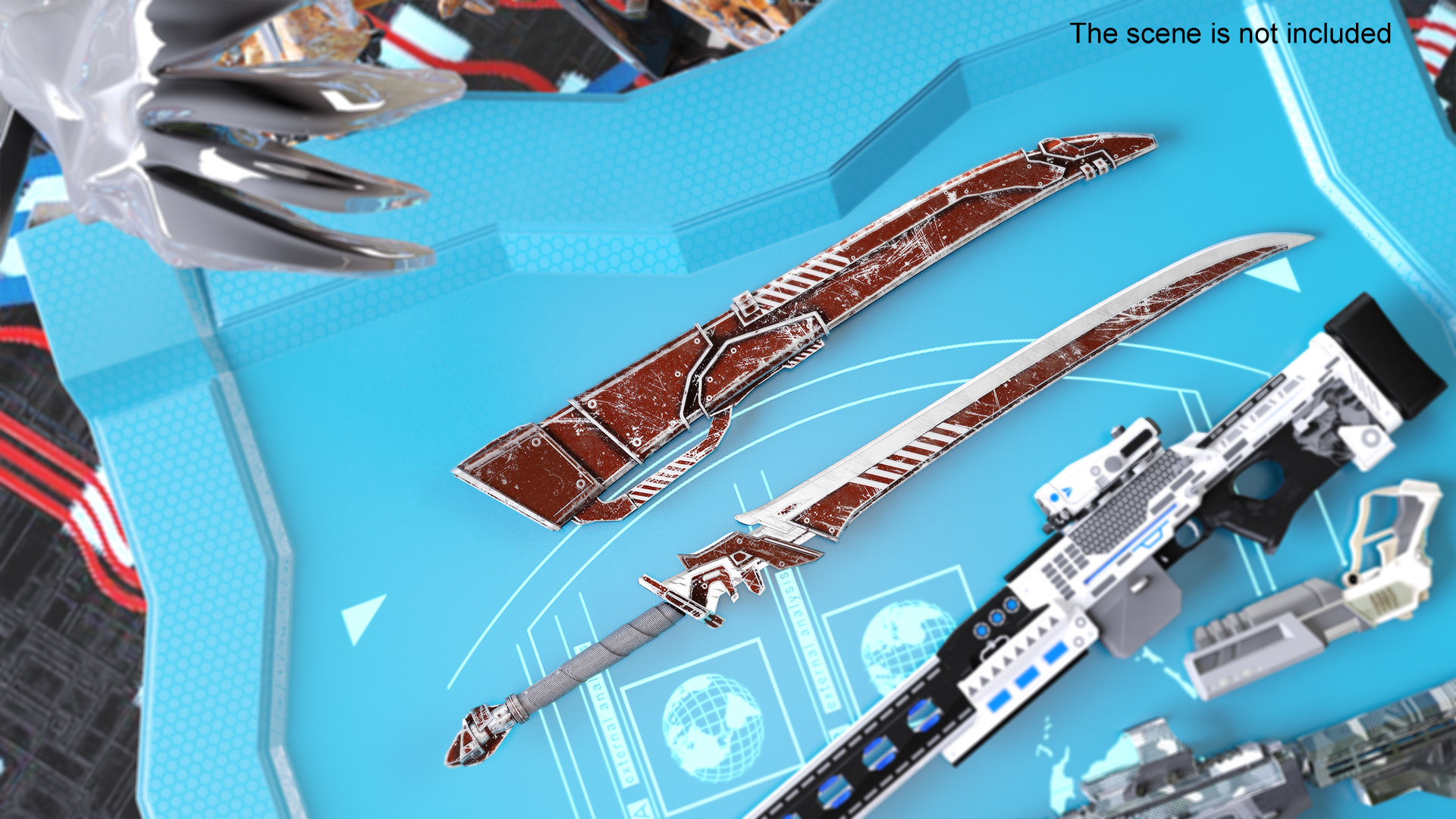 3D model Red Futuristic Sword