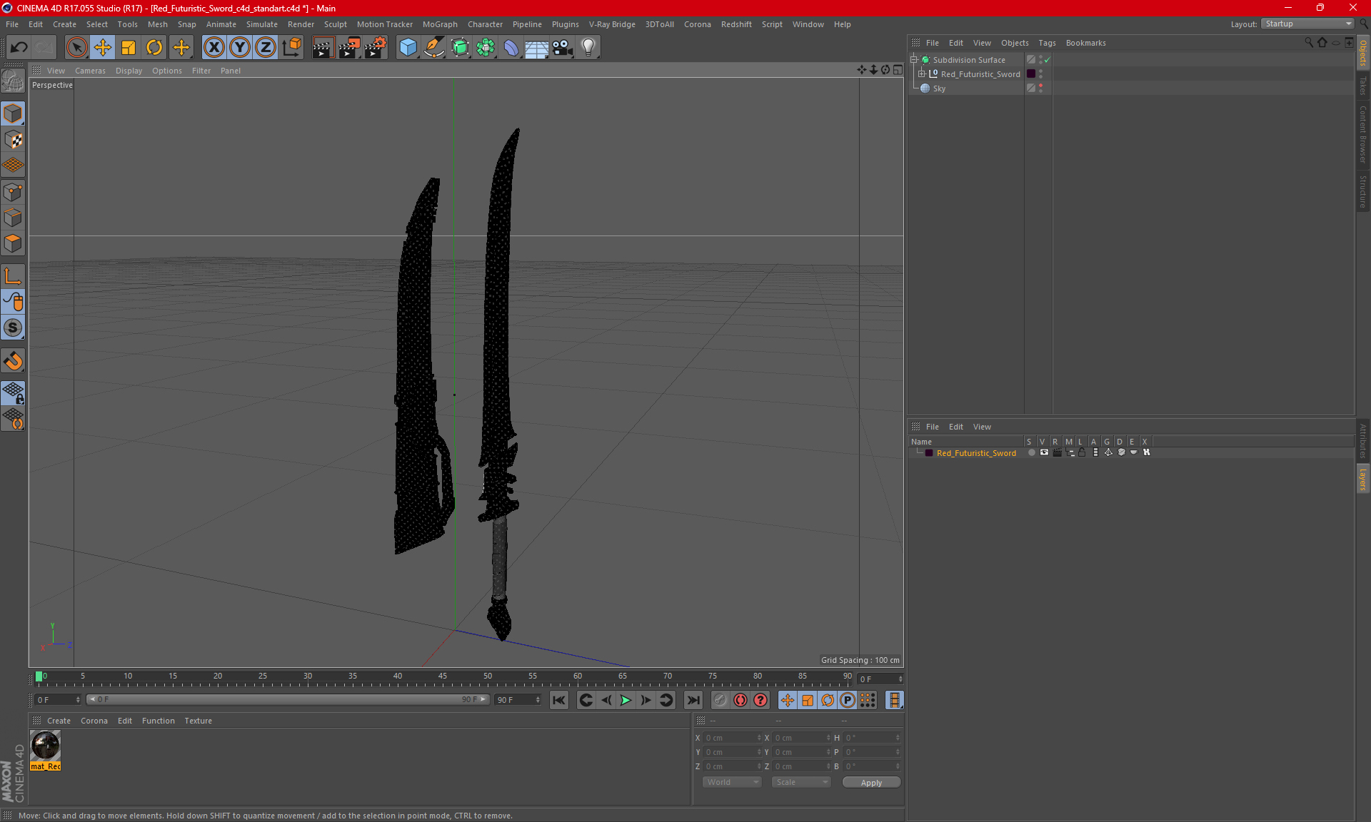 3D model Red Futuristic Sword