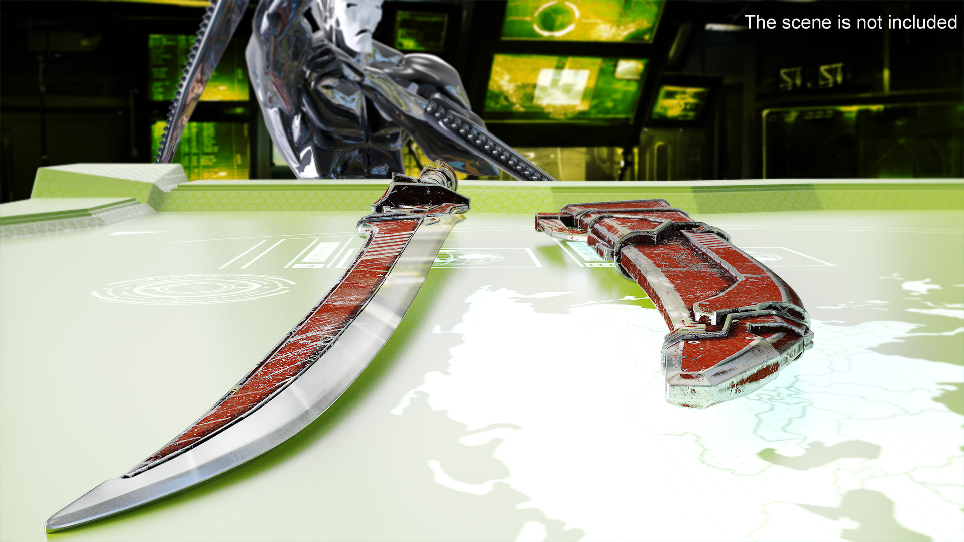 3D model Red Futuristic Sword