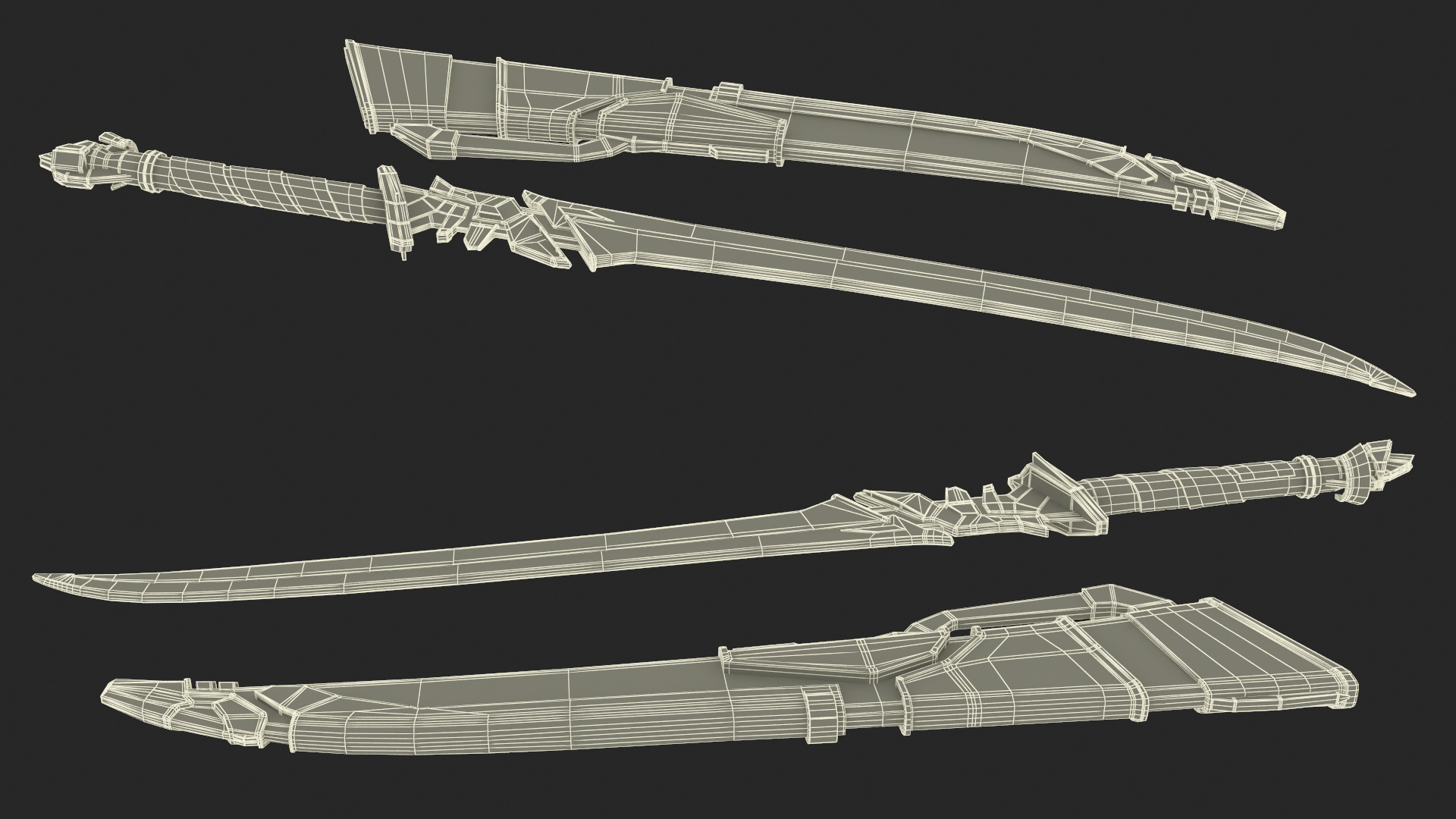 3D model Red Futuristic Sword