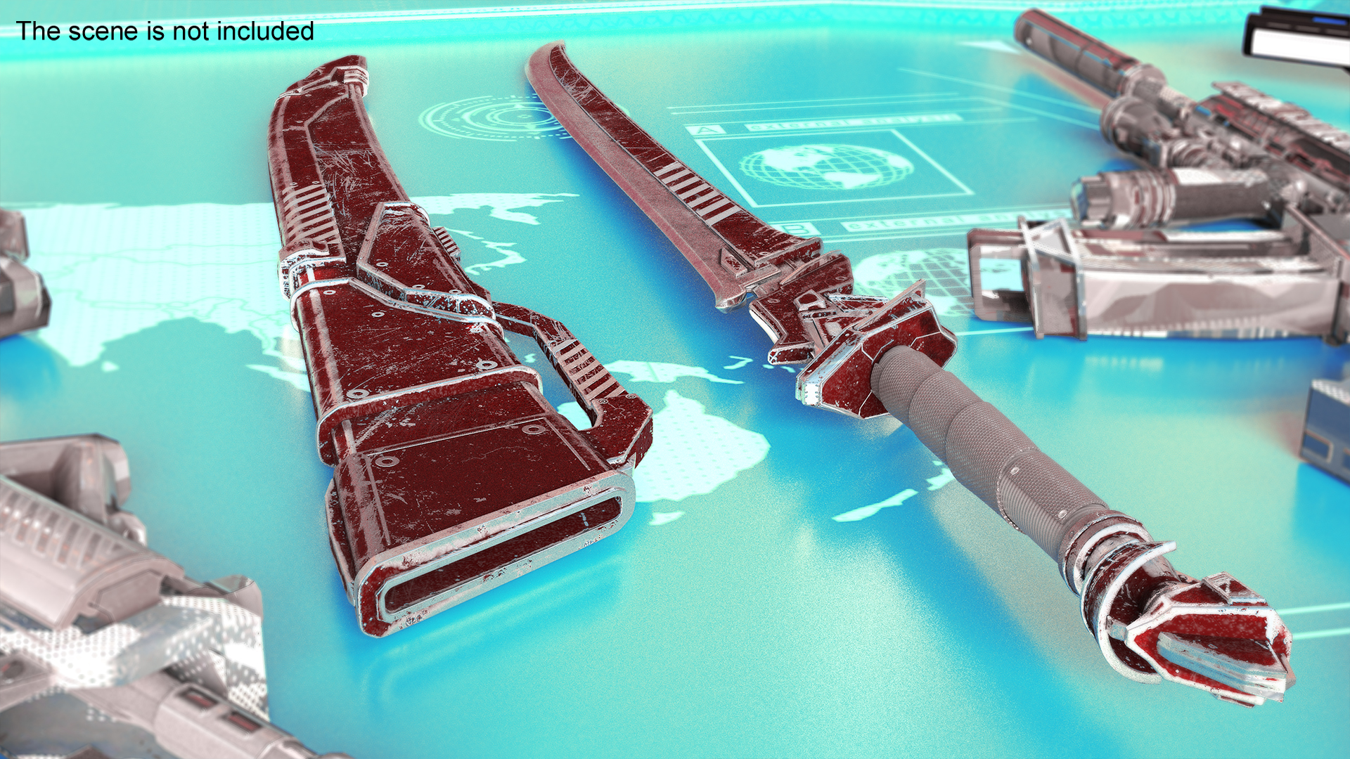 3D model Red Futuristic Sword