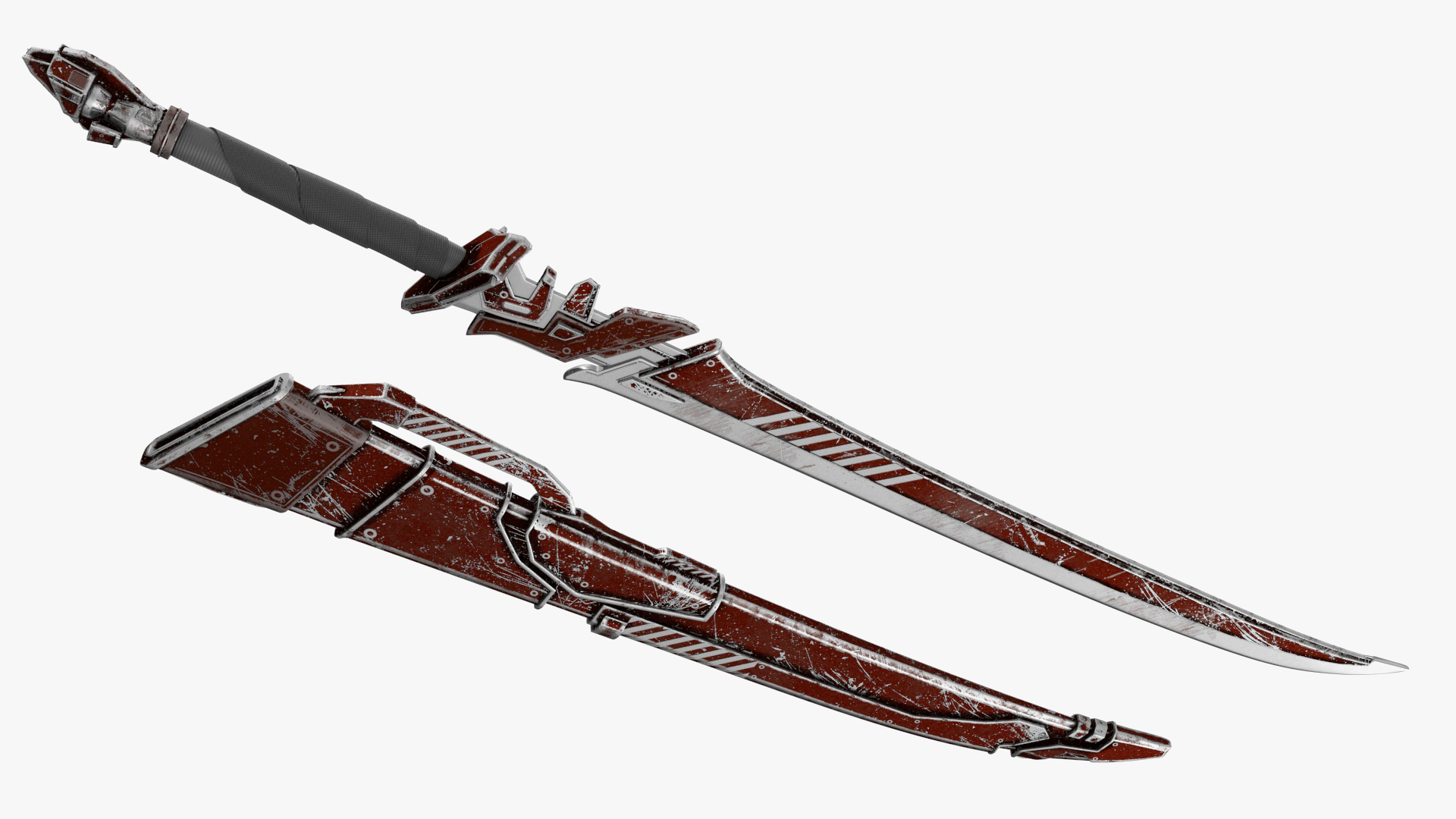 3D model Red Futuristic Sword
