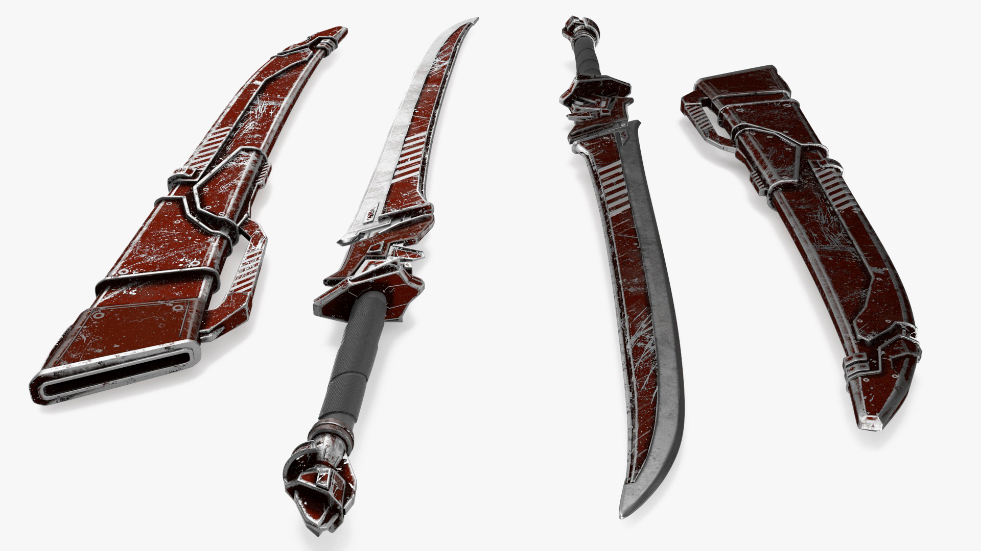 3D model Red Futuristic Sword