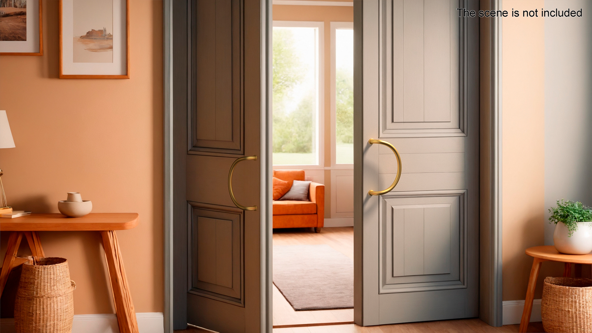 3D model Door Handles Semicircular Gold