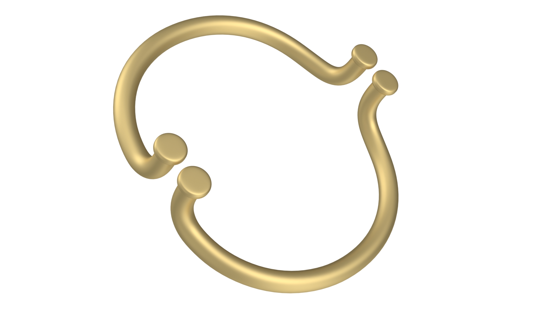 3D model Door Handles Semicircular Gold
