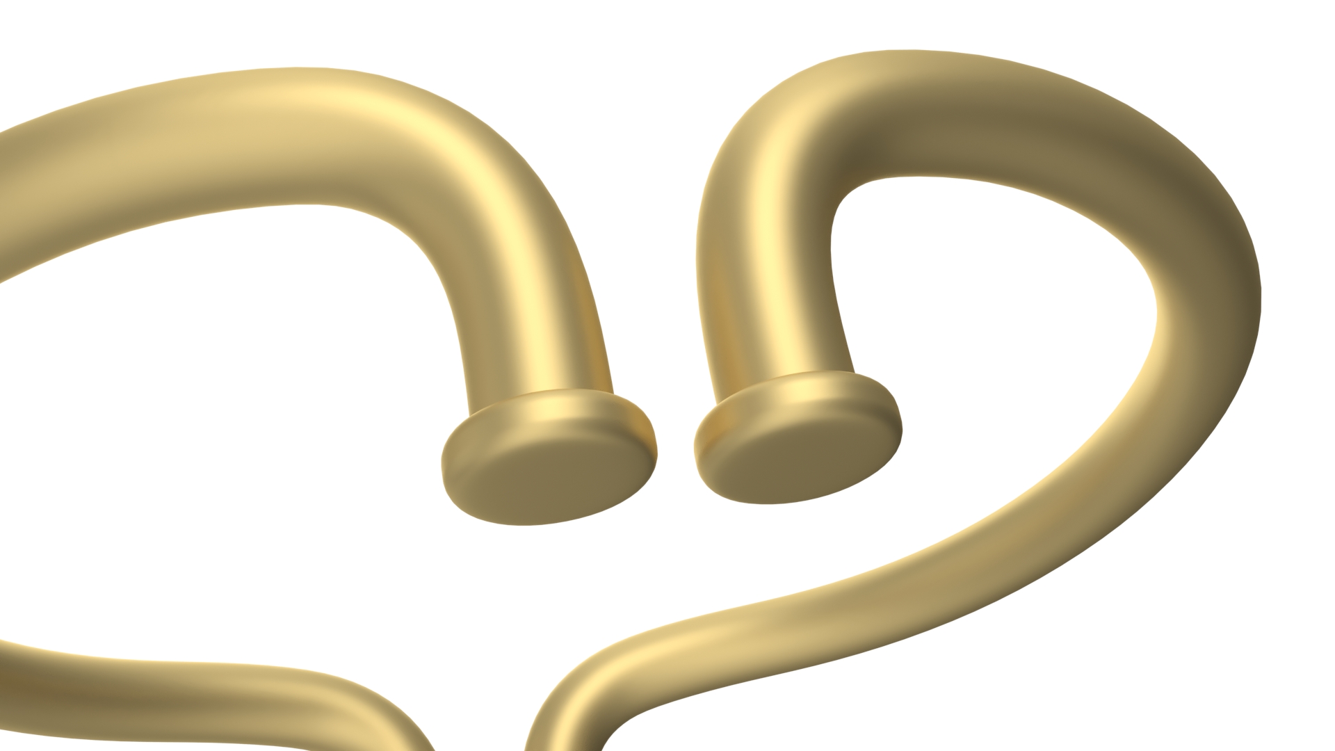 3D model Door Handles Semicircular Gold