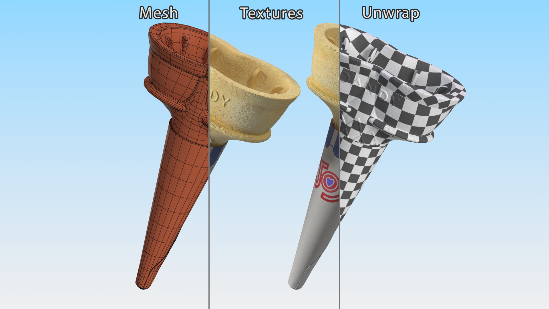 JOY Twin Scoop Cake Cone 3D model