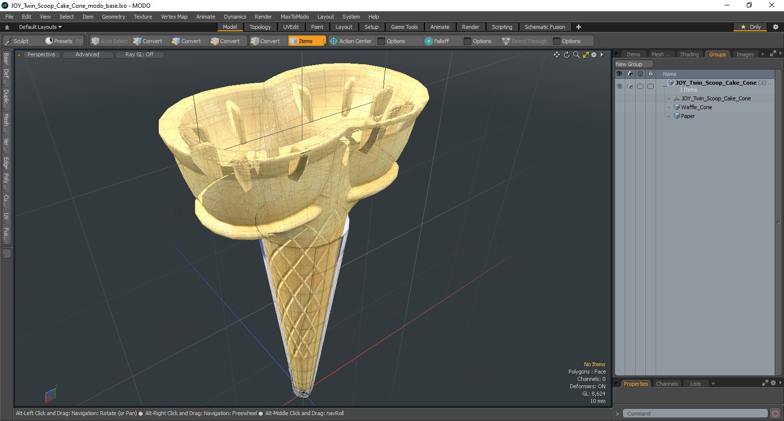 JOY Twin Scoop Cake Cone 3D model
