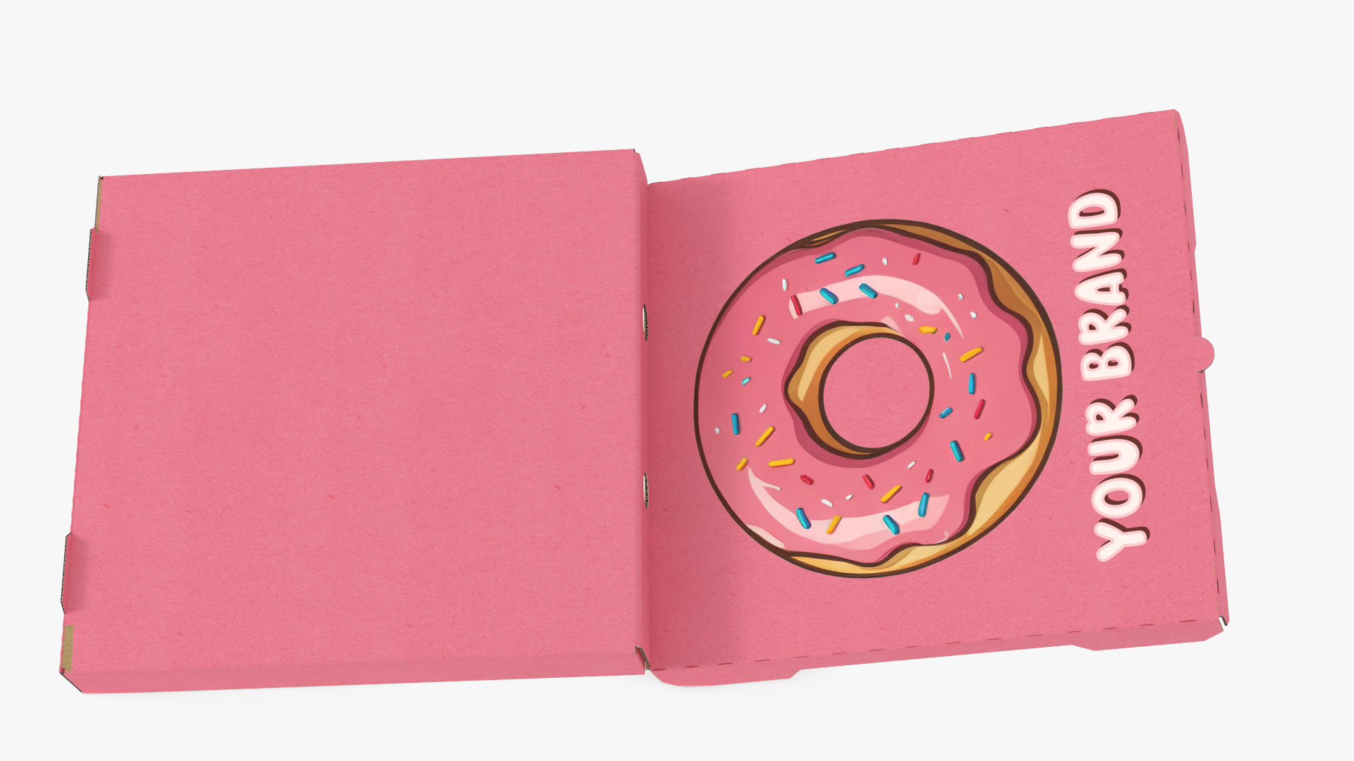 3D model Assorted Donuts in Box with Brand Logo Mockup