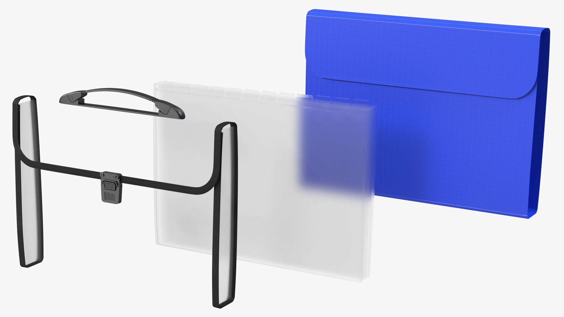 Plastic Expanding File Folder Blue 3D model