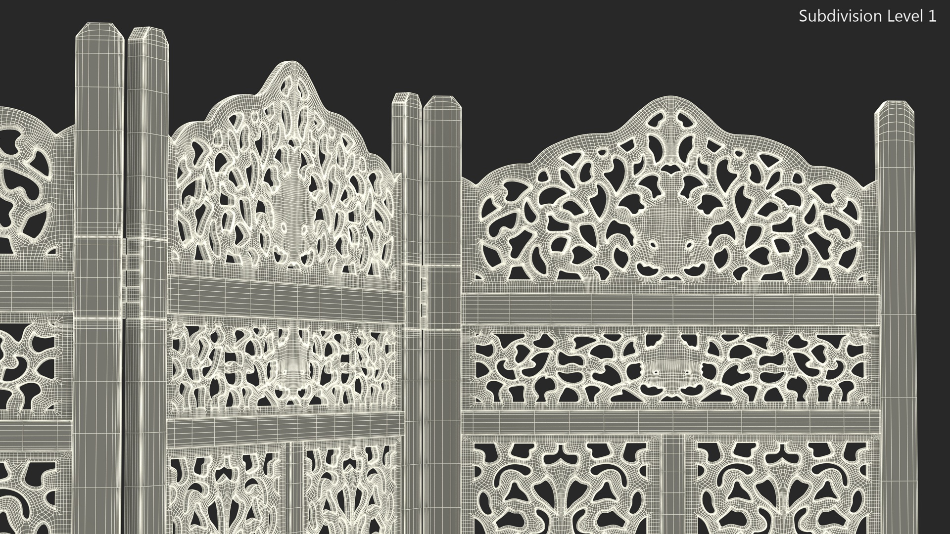 3D model Freestanding Folding Room Screen Divider
