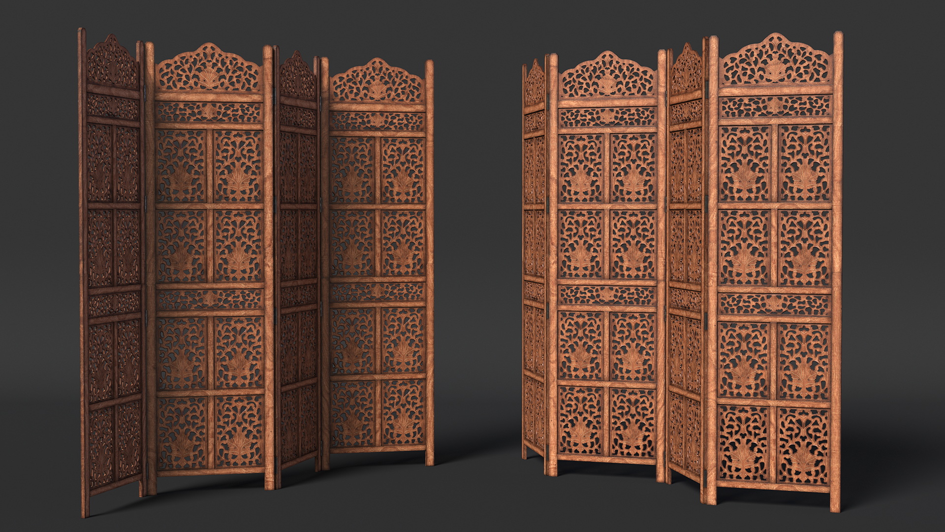 3D model Freestanding Folding Room Screen Divider