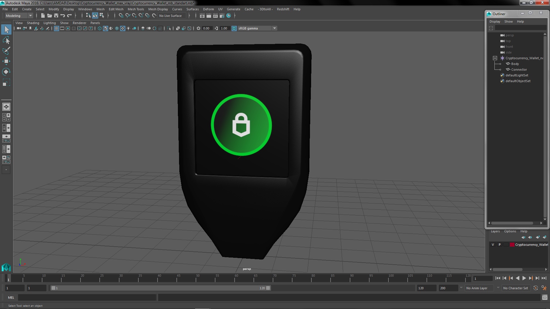 3D Cryptocurrency Wallet