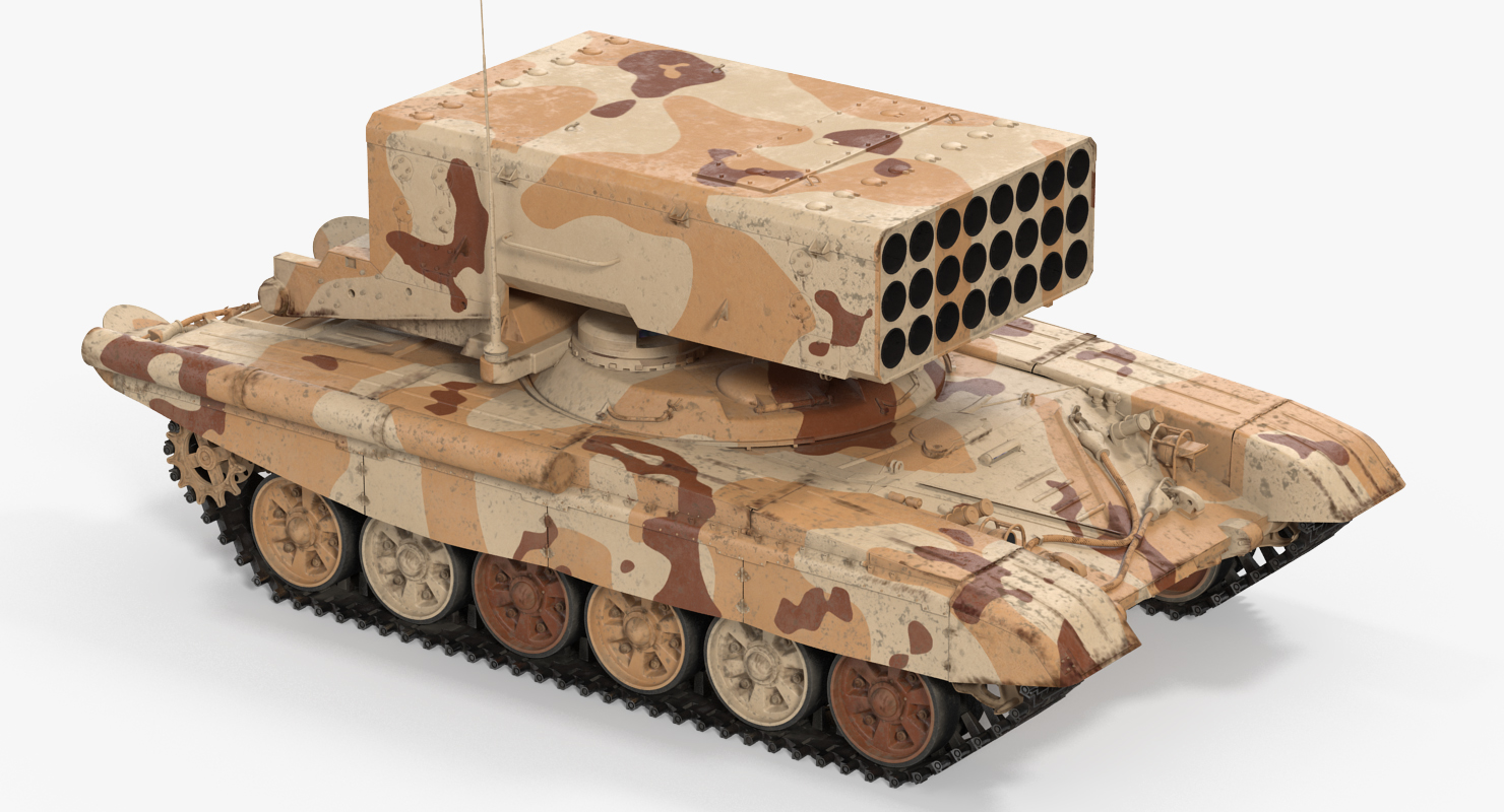 Heavy Fire Throwing TOS 1A System Desert Rigged 3D