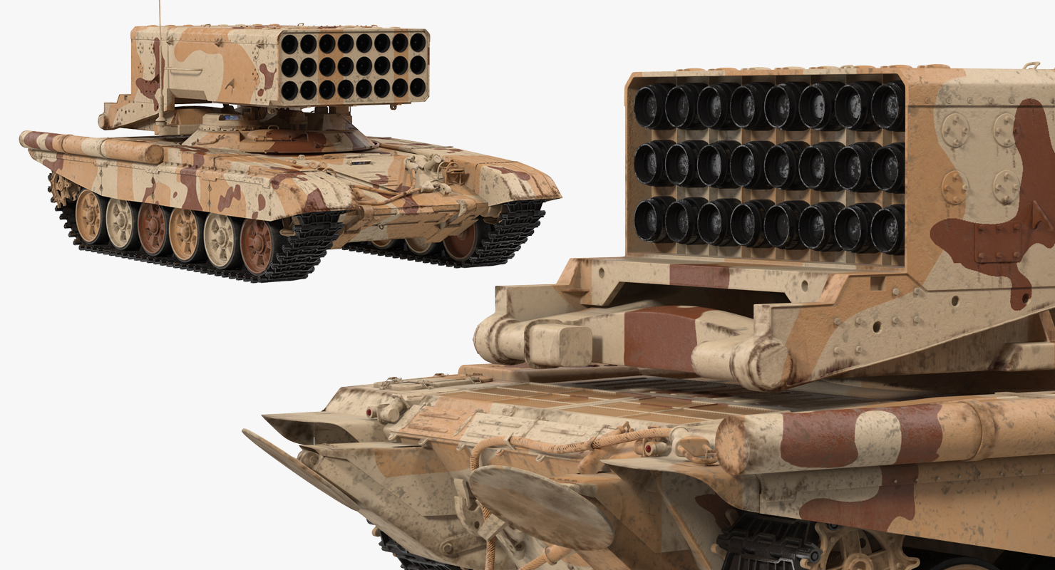 Heavy Fire Throwing TOS 1A System Desert Rigged 3D