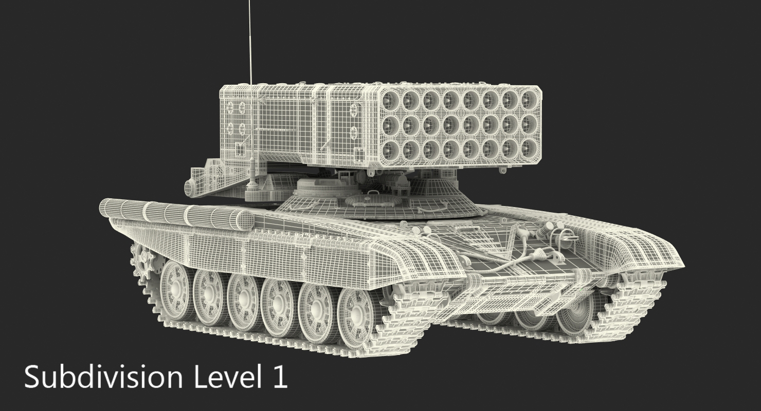 Heavy Fire Throwing TOS 1A System Desert Rigged 3D