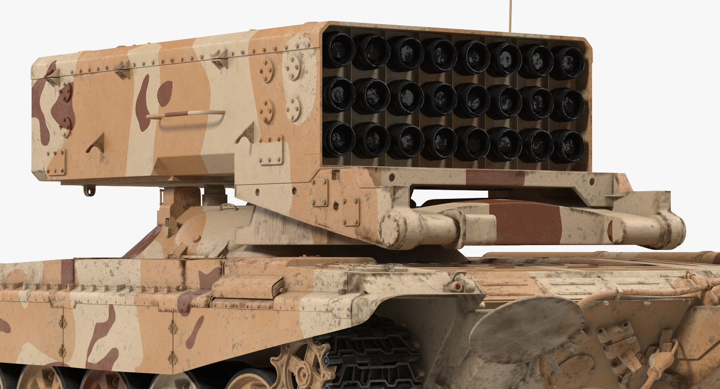 Heavy Fire Throwing TOS 1A System Desert Rigged 3D
