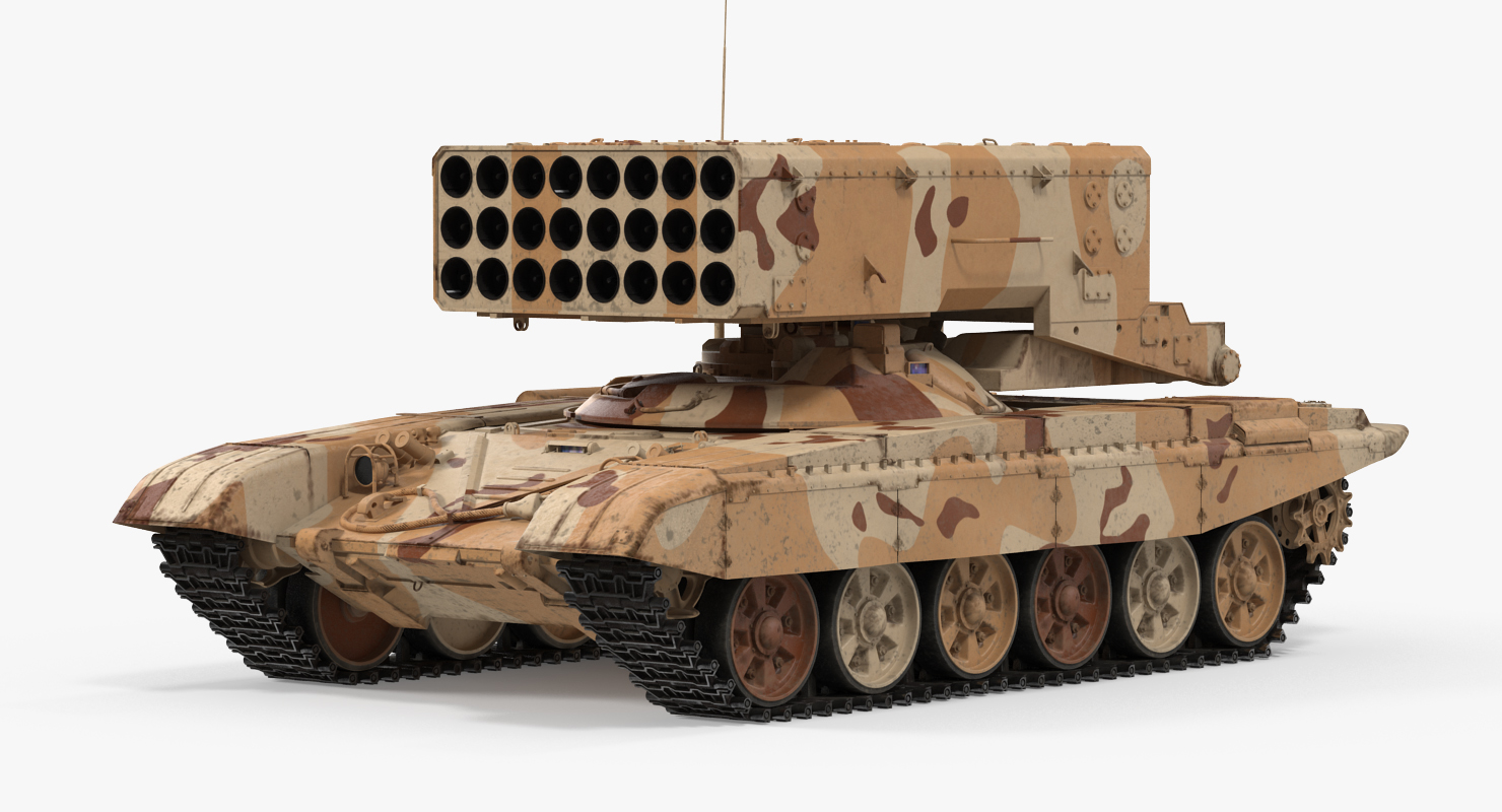 Heavy Fire Throwing TOS 1A System Desert Rigged 3D