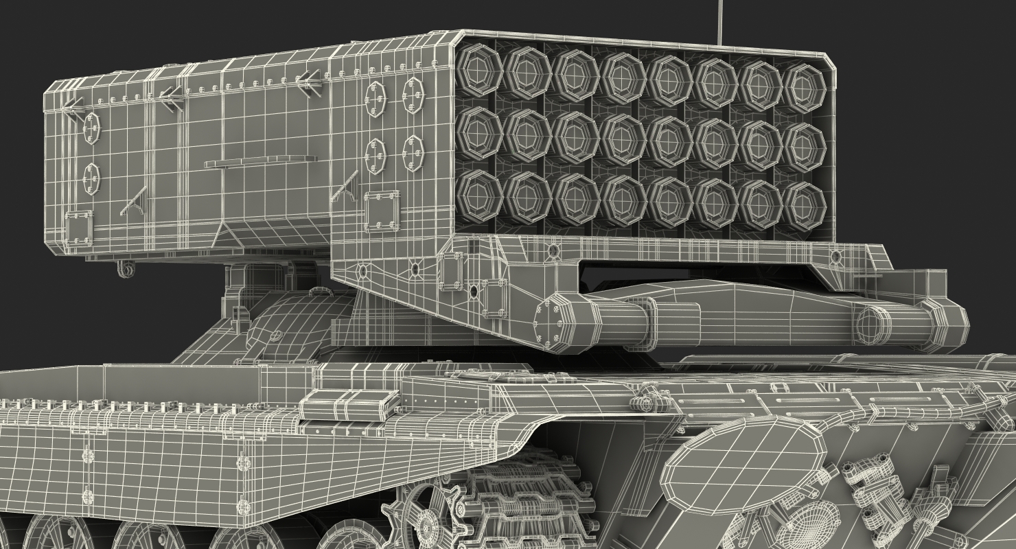 Heavy Fire Throwing TOS 1A System Desert Rigged 3D