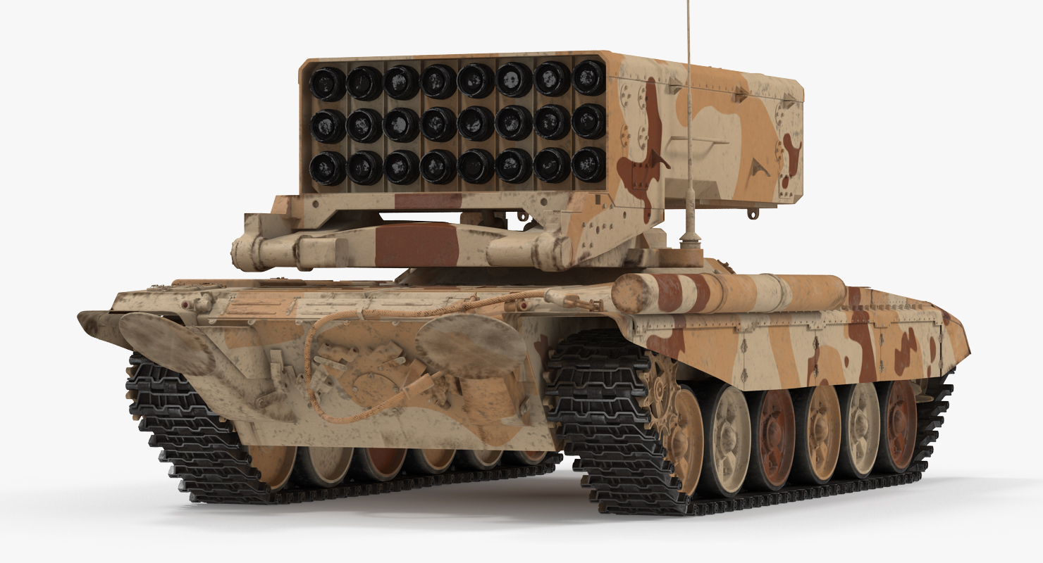 Heavy Fire Throwing TOS 1A System Desert Rigged 3D
