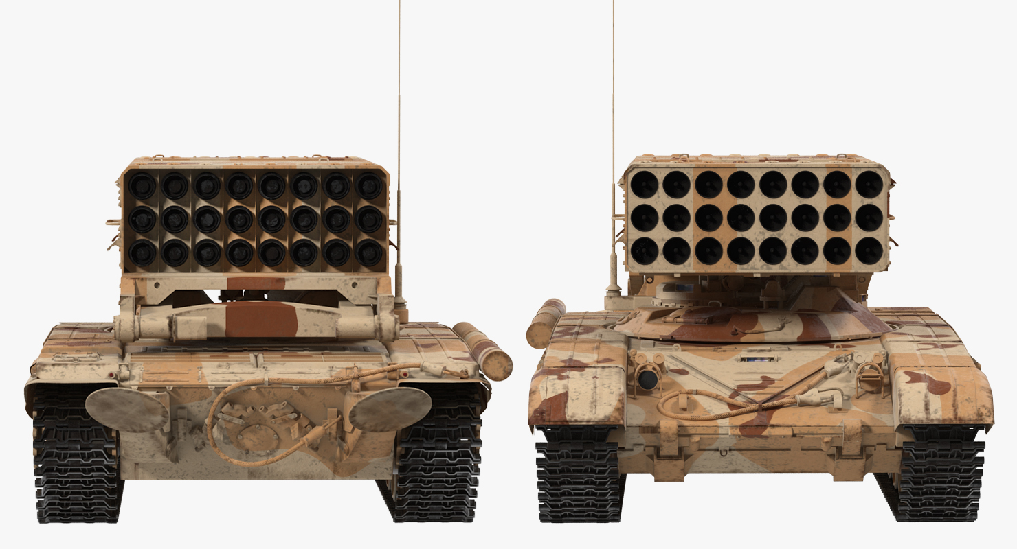 Heavy Fire Throwing TOS 1A System Desert Rigged 3D