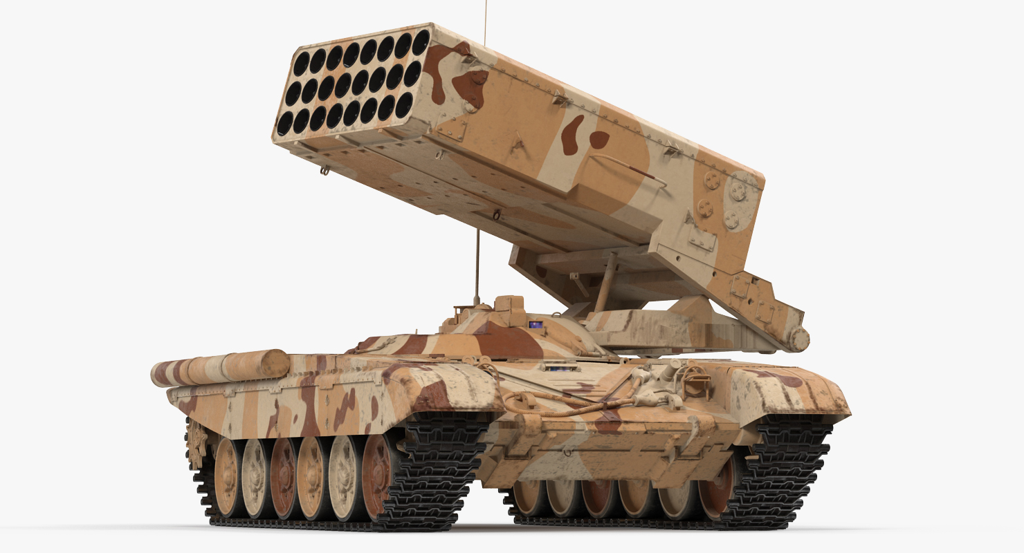 Heavy Fire Throwing TOS 1A System Desert Rigged 3D