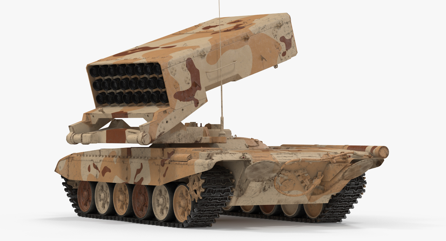 Heavy Fire Throwing TOS 1A System Desert Rigged 3D