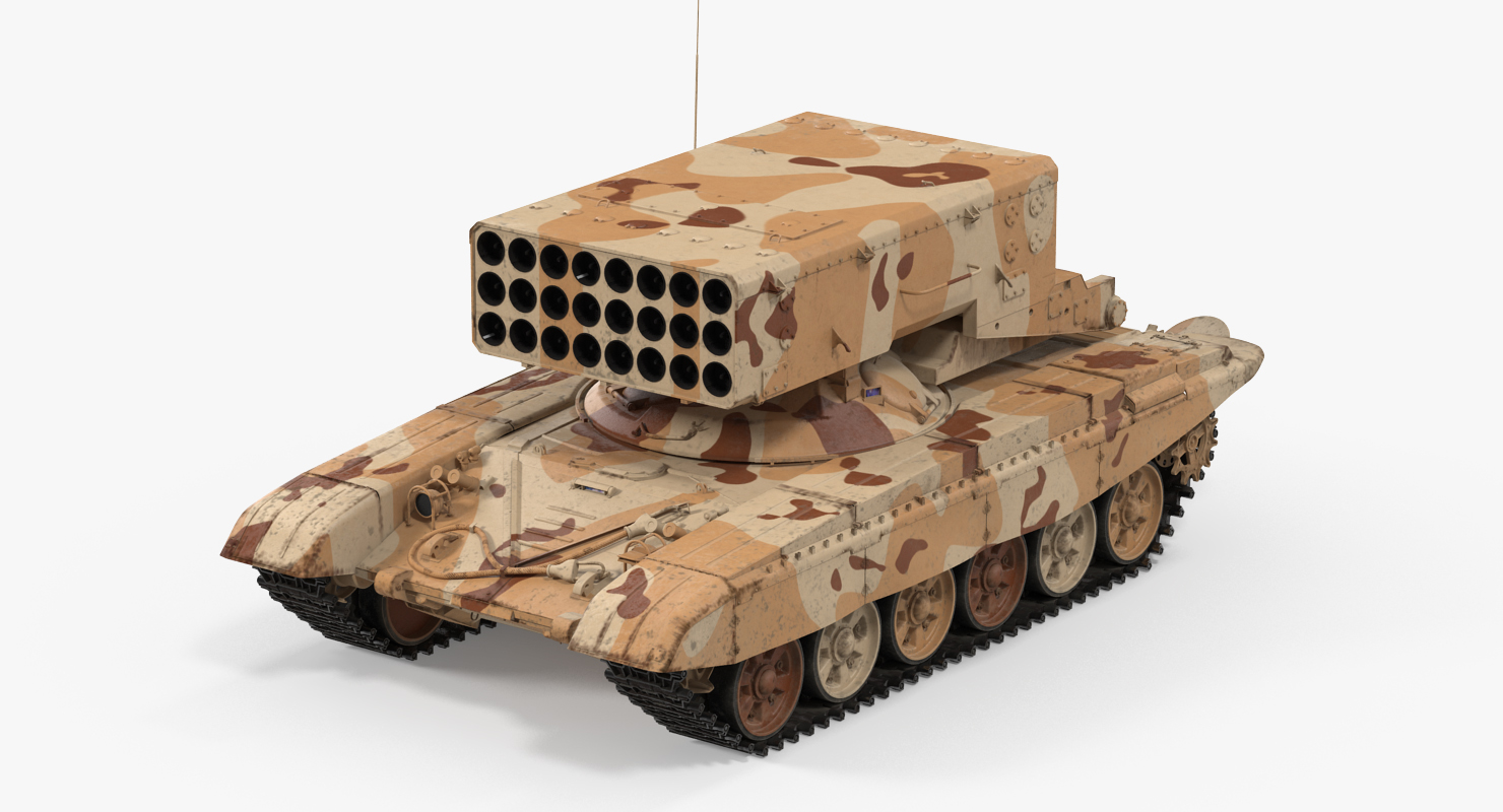 Heavy Fire Throwing TOS 1A System Desert Rigged 3D