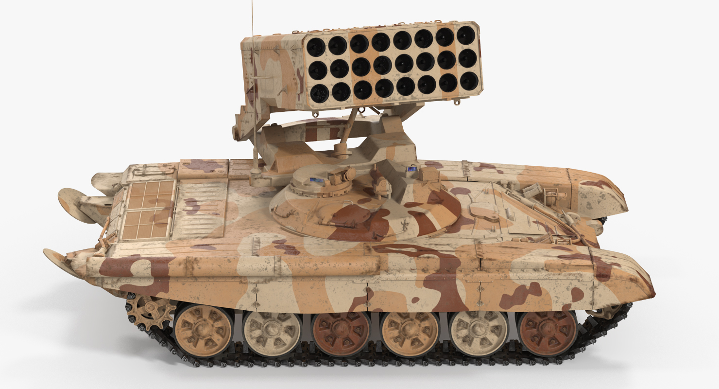 Heavy Fire Throwing TOS 1A System Desert Rigged 3D